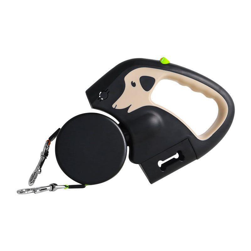 Automatic Retractable Dual Dog Leash with Light