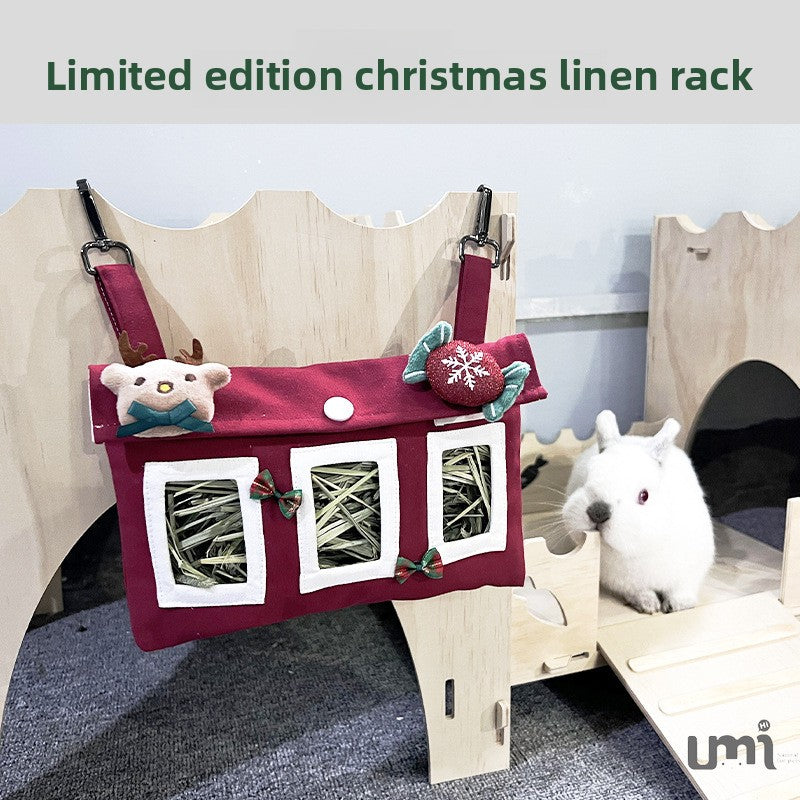 Hanging Hay Feeding Bag for Small Pets
