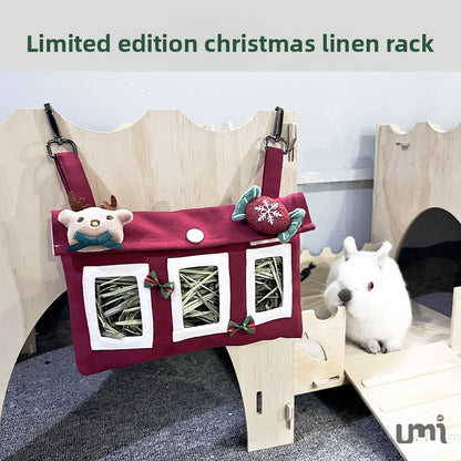 Hanging Hay Feeding Bag for Small Pets