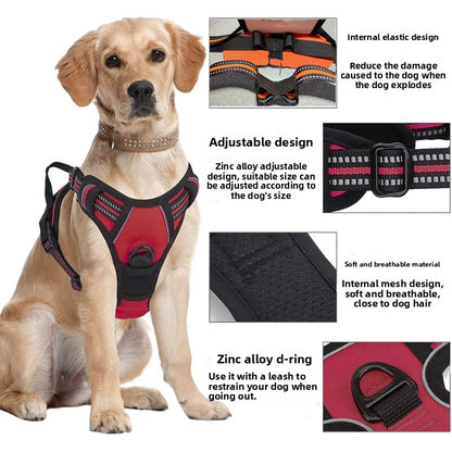 Reflective Dog Harness Vest with Leash