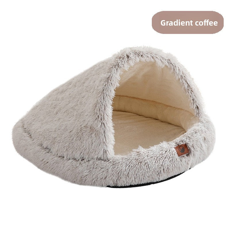 Plush Enclosed Pet Bed with Waterproof Option
