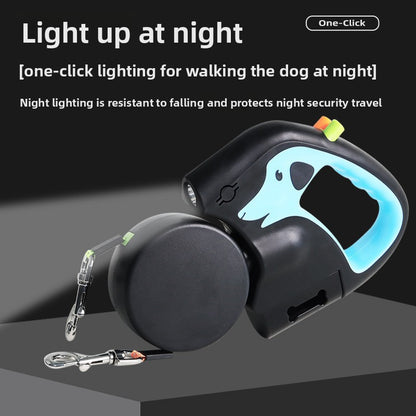 Automatic Retractable Dual Dog Leash with Light
