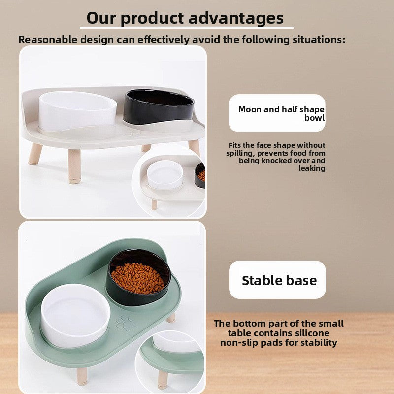 Half-Moon Double Food Bowl