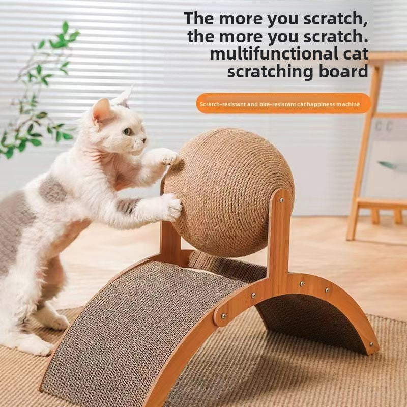 Vertical Cat Scratching Board with Ferris Wheel Ball