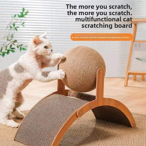 Vertical Cat Scratching Board with Ferris Wheel Ball