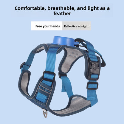Automatic Retractable Dog Harness Vest with Reflective Strips