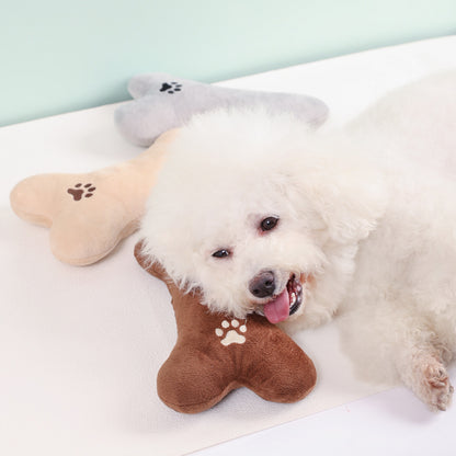 Durable Plush Bone Toy for Cats and Dogs