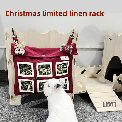 Hanging Hay Feeding Bag for Small Pets