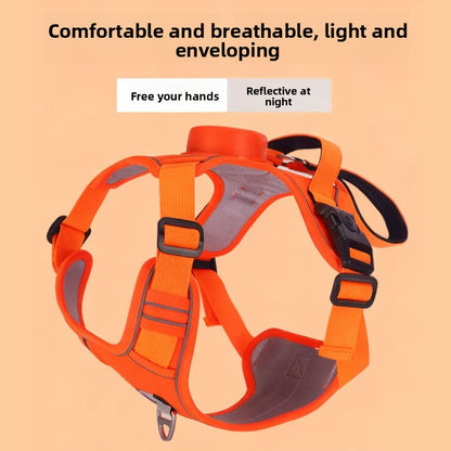 Automatic Retractable Dog Harness Vest with Reflective Strips