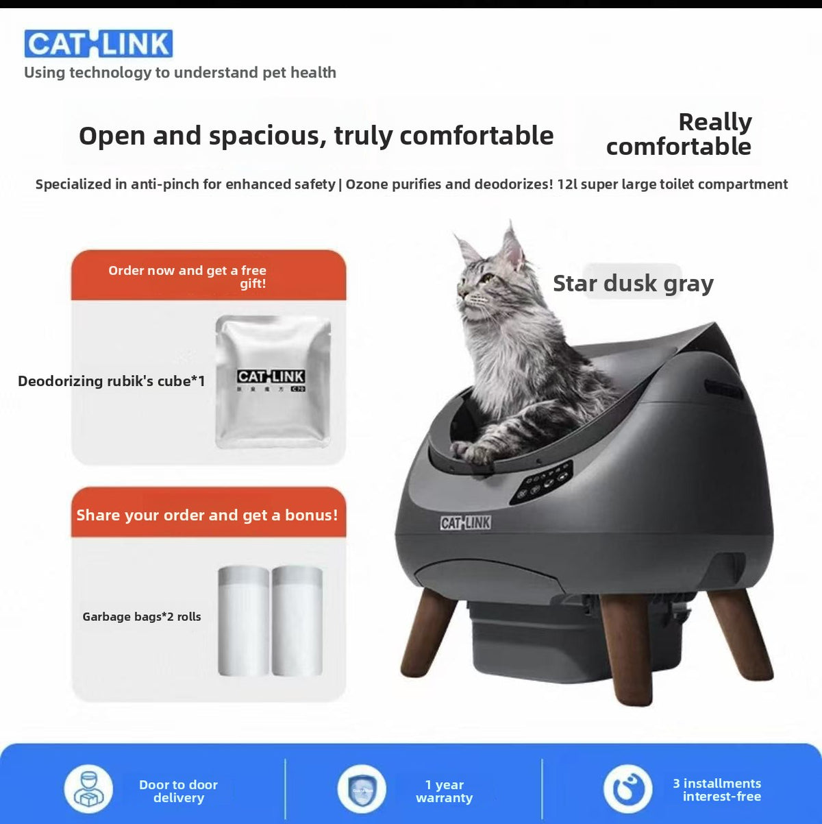 Self-Cleaning Automatic Cat Litter Box