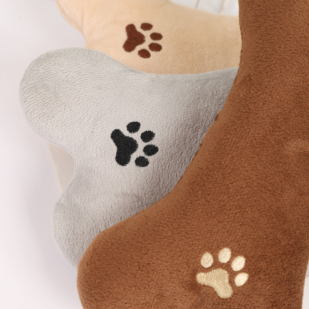 Durable Plush Bone Toy for Cats and Dogs