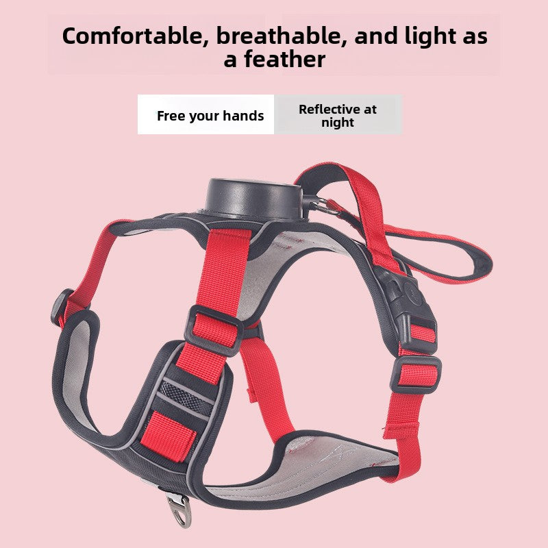 Automatic Retractable Dog Harness Vest with Reflective Strips