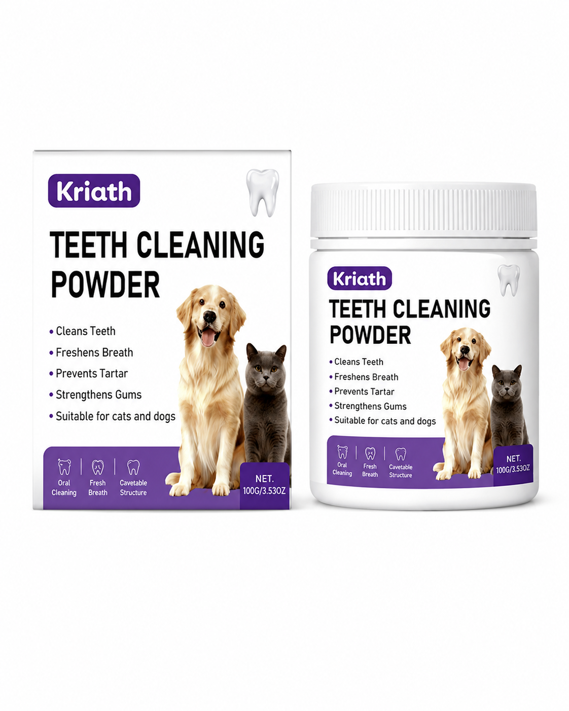 Pet Dental Cleaning Powder for Cats and Dogs