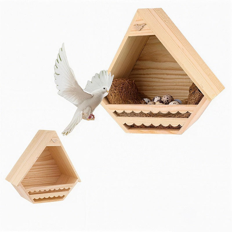 Hanging Pine Wood Bird Nest House