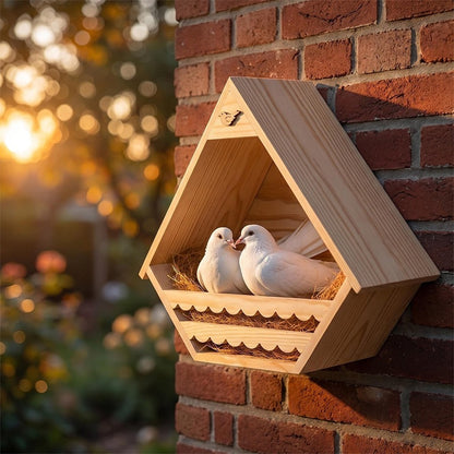 Hanging Pine Wood Bird Nest House