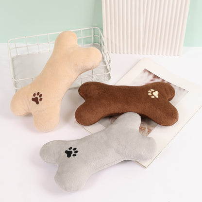 Durable Plush Bone Toy for Cats and Dogs