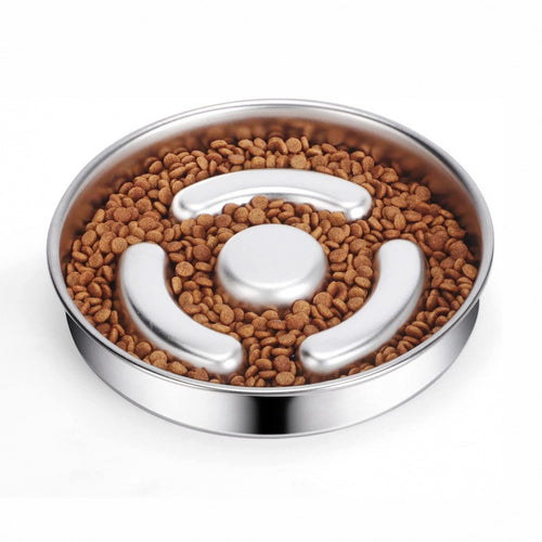Slow Feeder Pet Bowl Stainless Steel