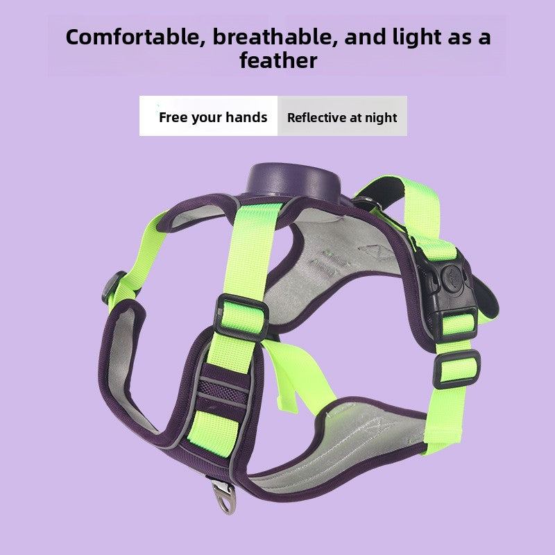 Automatic Retractable Dog Harness Vest with Reflective Strips