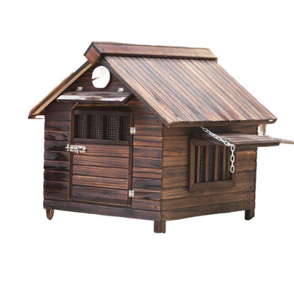 Outdoor Wooden Dog House Waterproof Kennel