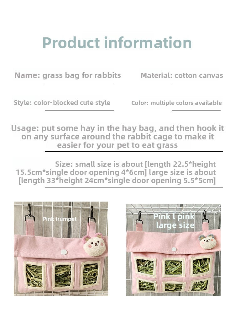 Hanging Hay Feeding Bag for Small Pets