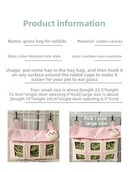 Hanging Hay Feeding Bag for Small Pets
