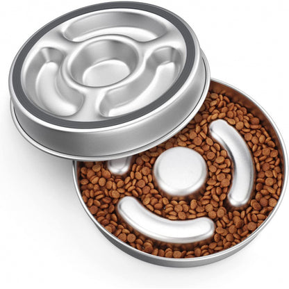 Slow Feeder Pet Bowl Stainless Steel