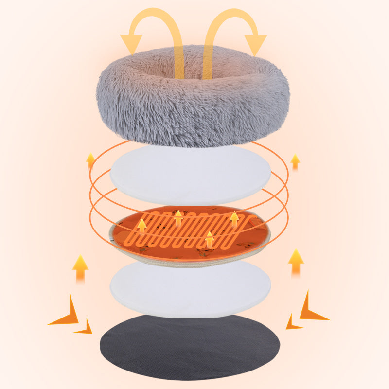 Heated Cat Bed with Adjustable Temperature and Washable Cover