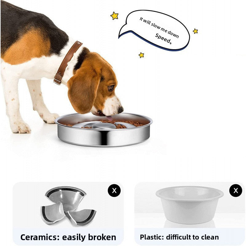 Slow Feeder Pet Bowl Stainless Steel