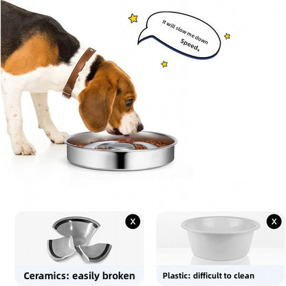 Slow Feeder Pet Bowl Stainless Steel