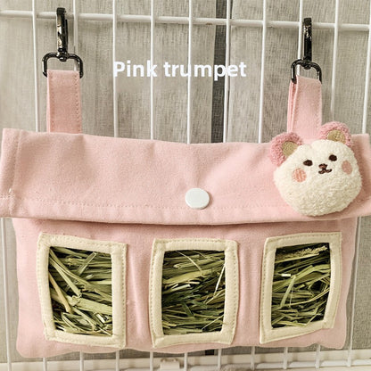 Hanging Hay Feeding Bag for Small Pets