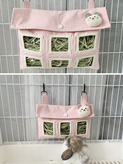 Hanging Hay Feeding Bag for Small Pets