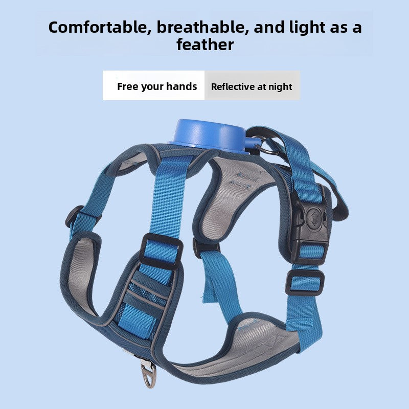 Automatic Retractable Dog Harness Vest with Reflective Strips