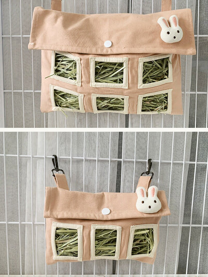 Hanging Hay Feeding Bag for Small Pets