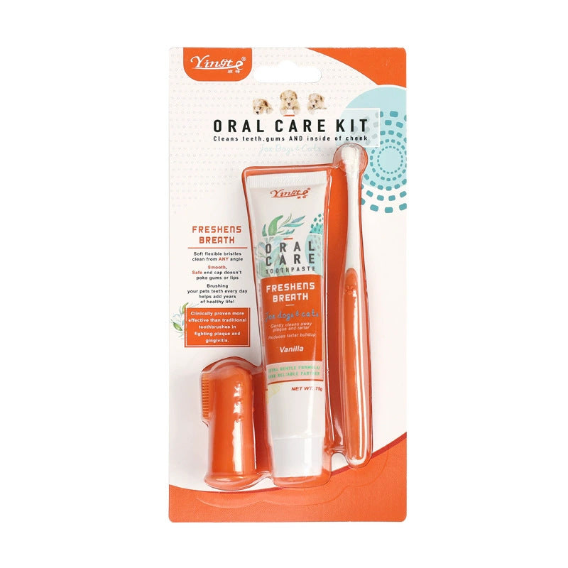 Pet Dental Care Toothpaste and Toothbrush Set