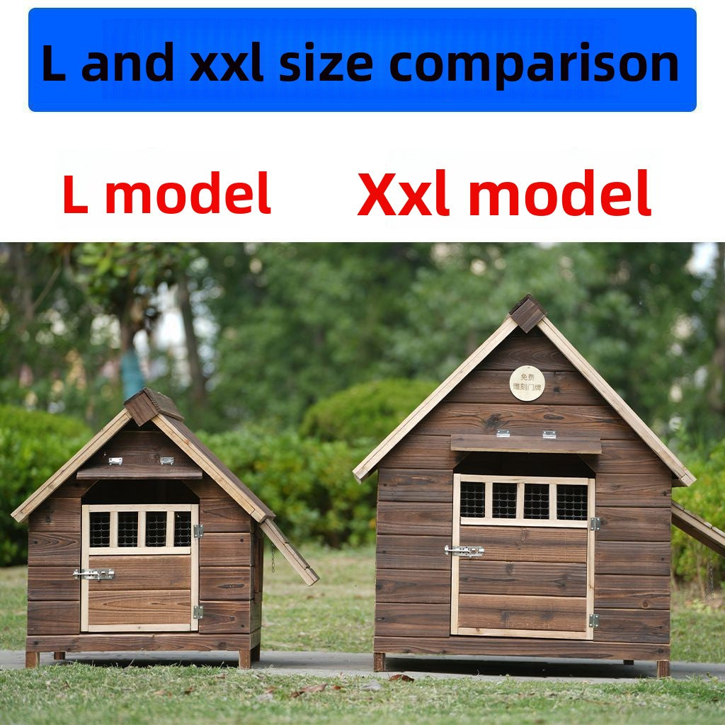 Outdoor Wooden Dog House Waterproof Kennel