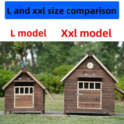 Outdoor Wooden Dog House Waterproof Kennel