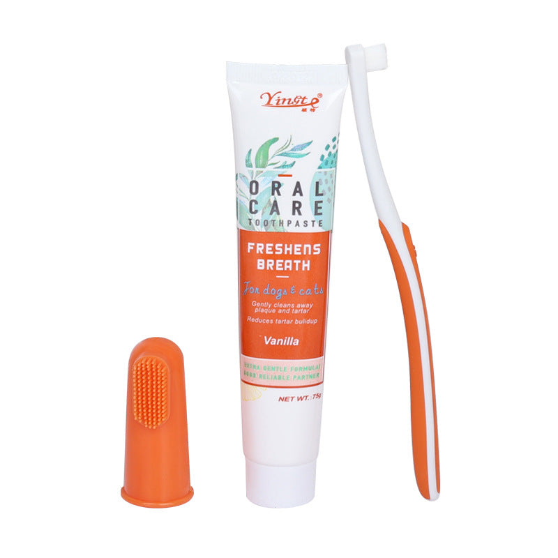 Pet Dental Care Toothpaste and Toothbrush Set