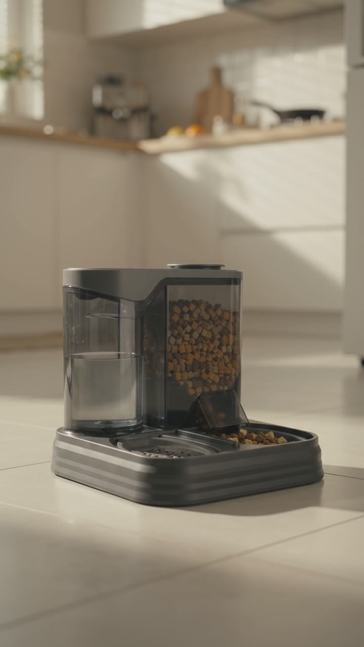 Automatic Pet Feeder & Water Dispenser Bowl